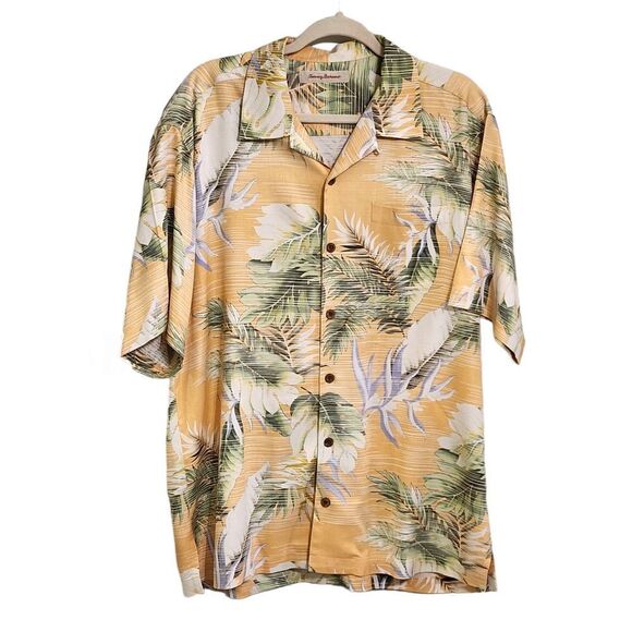 Tommy Bahama silk shirt each tropical Hawaiian button up L - Picture 1 of 3